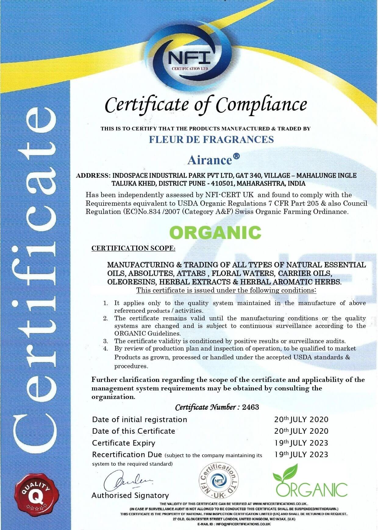 Certified Organic Essential Oil