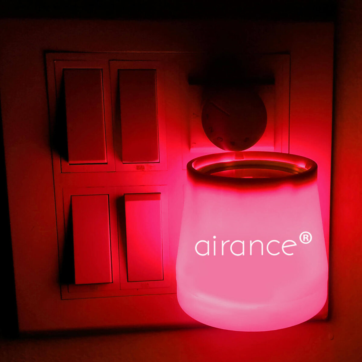 Camphor Aroma Diffuser With Night Lamp - Red Color - With Bhimseni Camphor 50 Gms